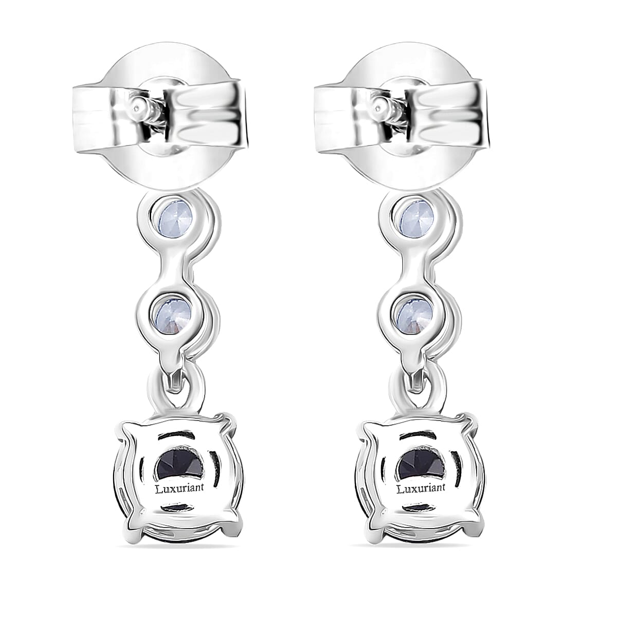 Luxuriant Lab Grown Alexandrite & White Zircon Dangling Earring in Rhodium Overlay Sterling Silver 2.52 Ct.