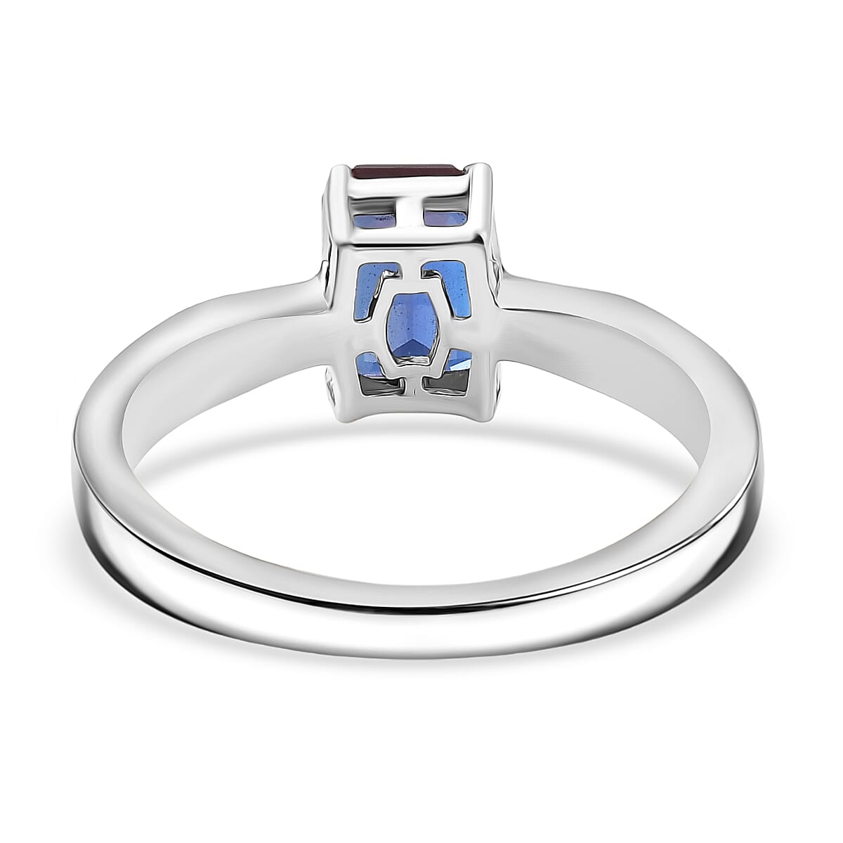 Luxuriant Lab Grown Alexandrite Solitaire Ring in Rhodium Overlay Sterling Silver 1.17 Ct.