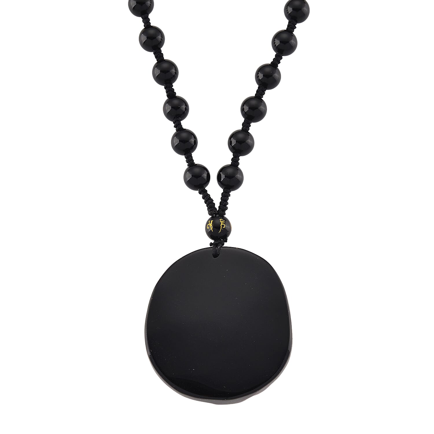18K Yellow Gold Black Obsidian Triple Pixiu Necklace (Size - 26) 380.00 Ct.