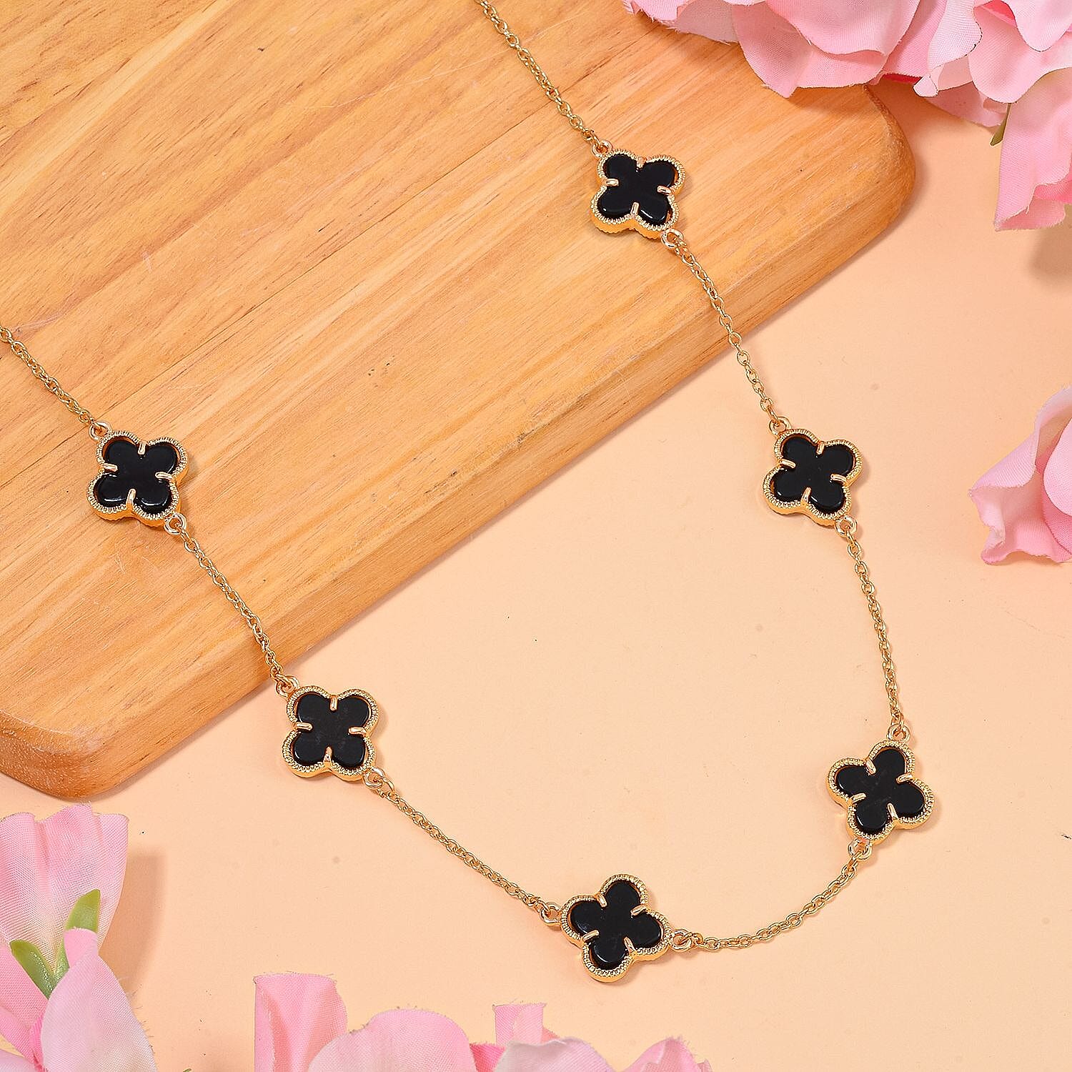 Black Dyed Agate Fancy Necklace (Size - 20)  2.000  Ct.