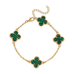 Designer Inspired - Malachite Plum Blossom Bracelet (Size - 7.5-2 EXT)  8.00 Ct.