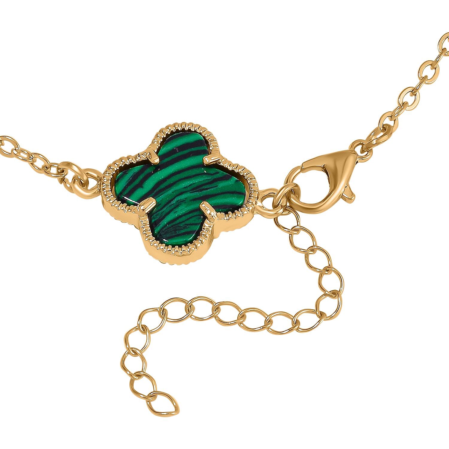 Created Malachite Fancy Bracelet (Size - 7.5)  1.200  Ct.