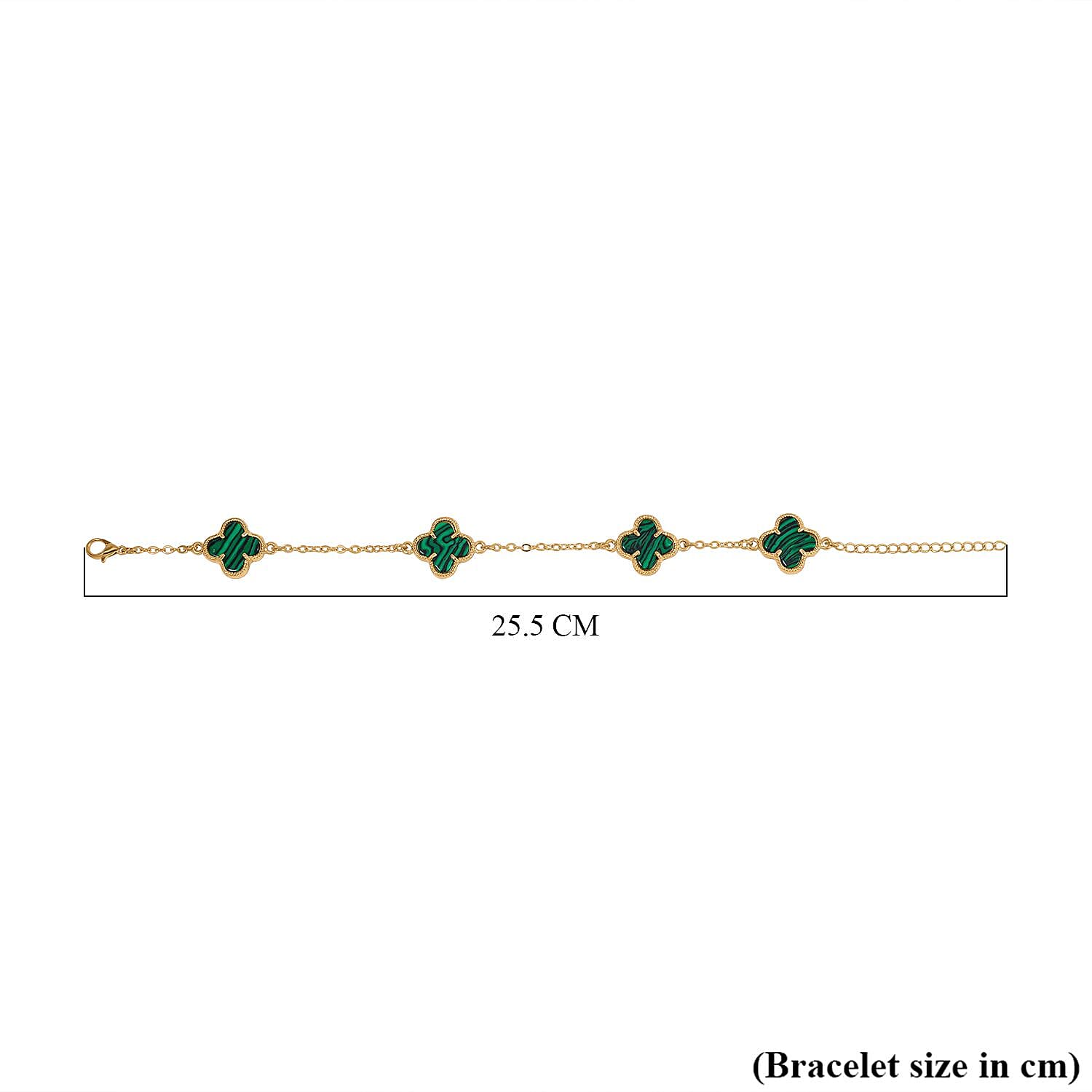 Created Malachite Fancy Bracelet (Size - 7.5)  1.200  Ct.