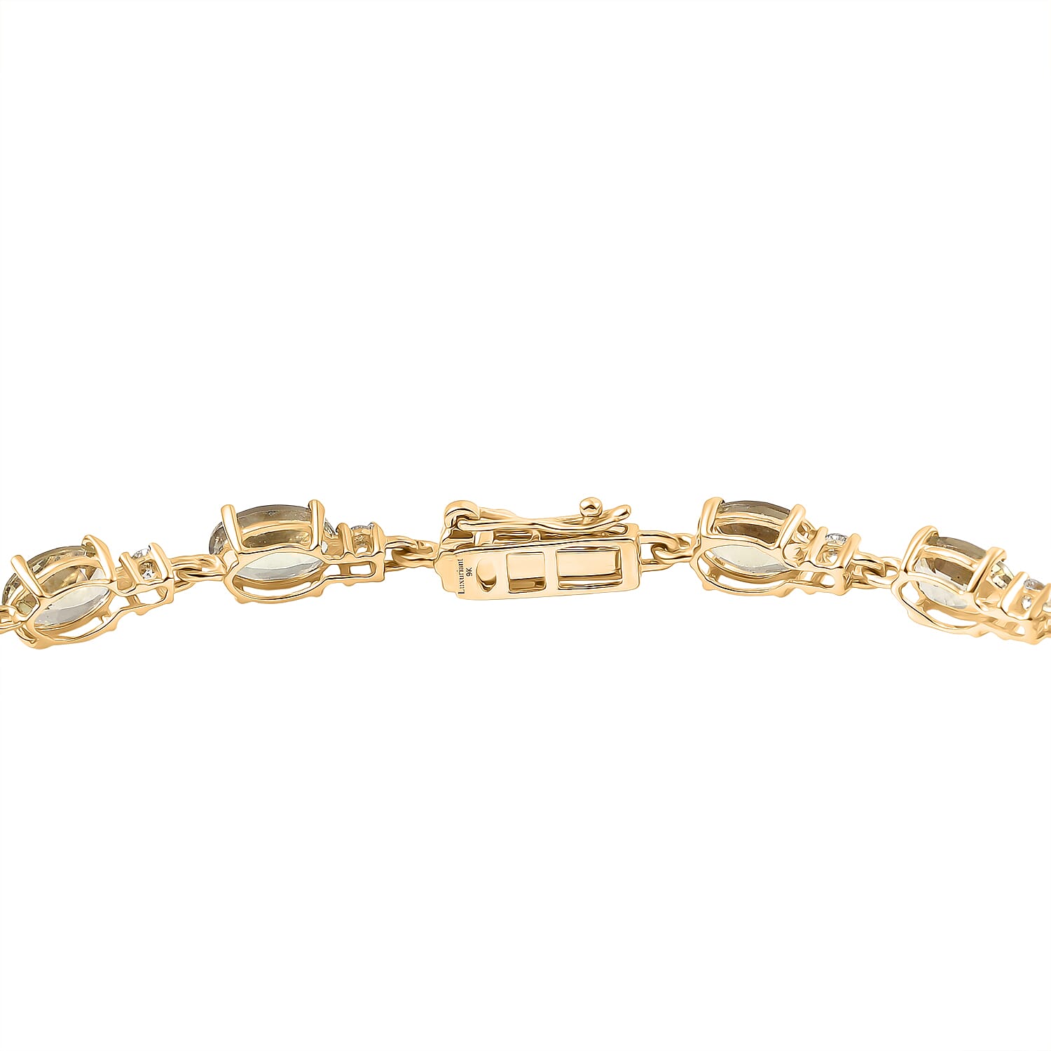 Luxuriant 9K Yellow Gold AAA Turkizite & Lab Grown Diamond (SI-GH) Cluster Bracelet (Size 7.5) with GB Lock Box 9.61 Ct.
