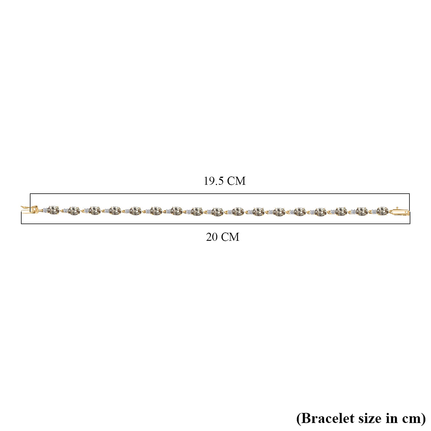 Luxuriant 9K Yellow Gold AAA Turkizite & Lab Grown Diamond (SI-GH) Cluster Bracelet (Size 7.5) with GB Lock Box 9.61 Ct.