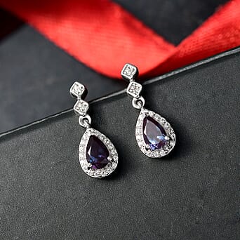 https://tjcuk.sirv.com/Products/82/7/8279029/Luxuriant-Lab-Grown-Alexandrite-White-Zircon-Dangling-Earring-in-Rhodi_8279029_1.jpg?w=342&h=342