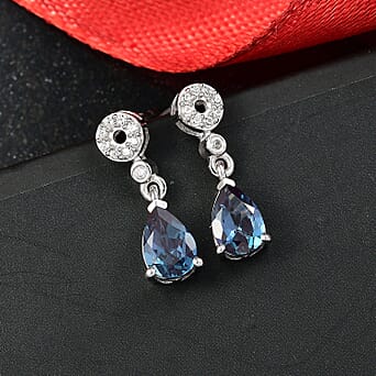 https://tjcuk.sirv.com/Products/82/7/8279037/Luxuriant-Lab-Grown-Alexandrite-White-Zircon-Dangling-Earring-in-Rhodi_8279037_1.jpg?w=342&h=342