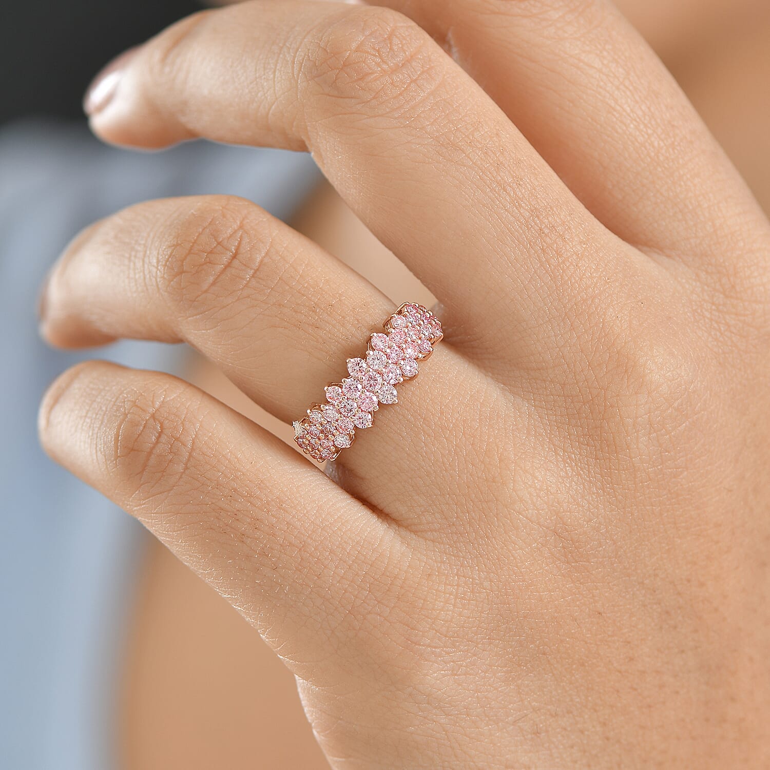 Luxuriant Lab Grown Diamond Main Stone With Side Stone Ring in Sterling Silver