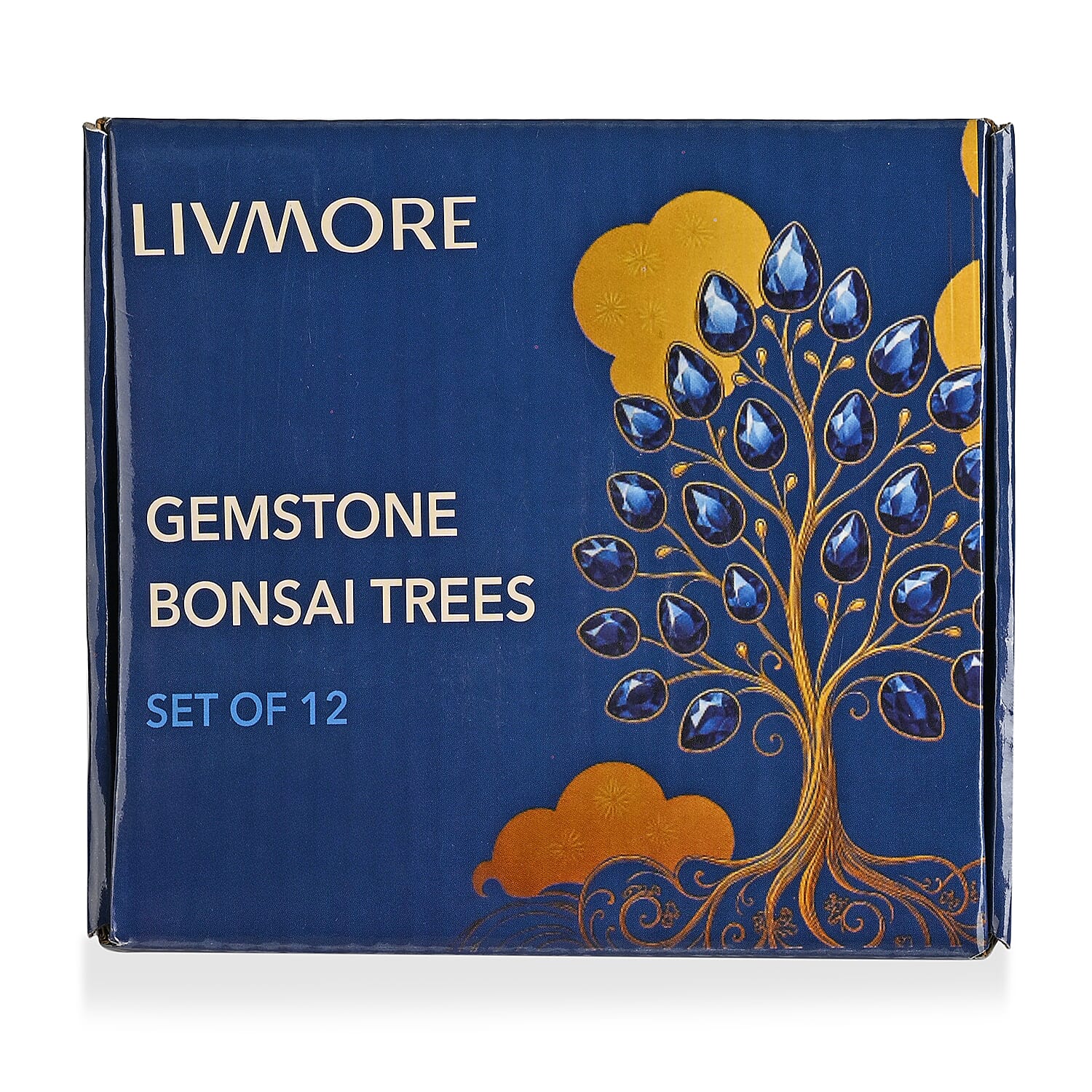 Tucson Find  Deal Livmore Set of 12 Gemstone Bonsai Trees (5.08cm) - Multi Colour