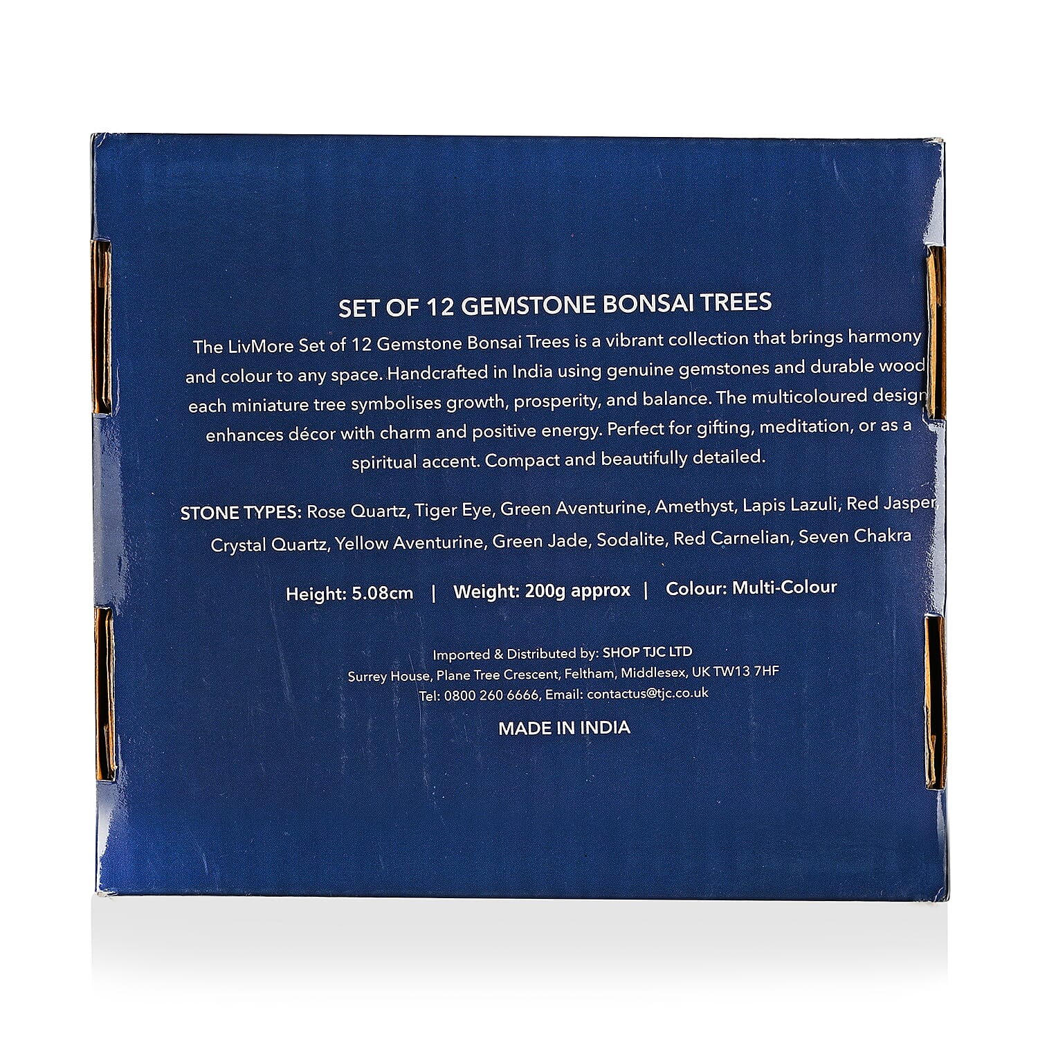 Tucson Find  Deal Livmore Set of 12 Gemstone Bonsai Trees (5.08cm) - Multi Colour