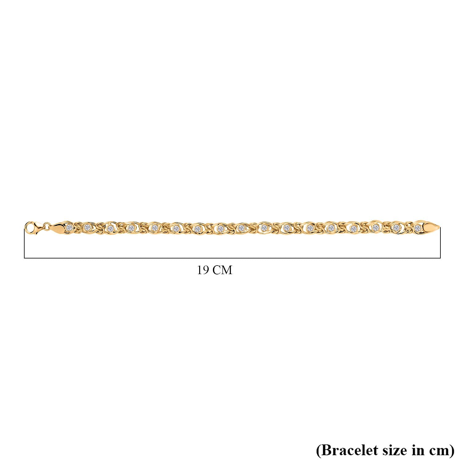 Luxuriant Lab Grown Diamond (SI-GH) Line Bracelet 1 Row (Size 7.5) in 18K Vermeil Yellow Gold Plated Sterling Silver 1.13 Ct, Silver Wt. 12.51 Gms.