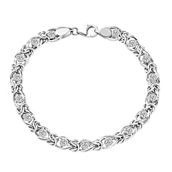 LUXURIANT 1 Ct. Lab Grown Diamond Line Bracelet in Rhodium Sterling Silver