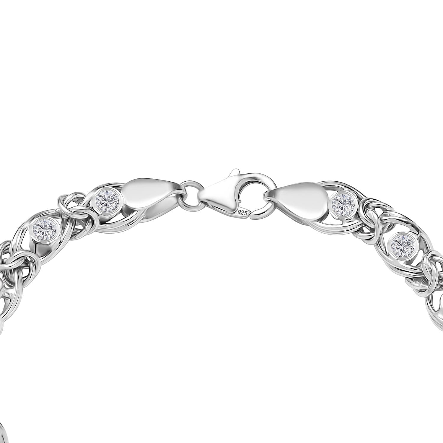 Luxuriant Lab Grown Diamond (SI-GH) Line Bracelet (Size 7.5) in Rhodium Overlay Sterling Silver 1.13 Ct, Silver Wt. 12.51 Gms.