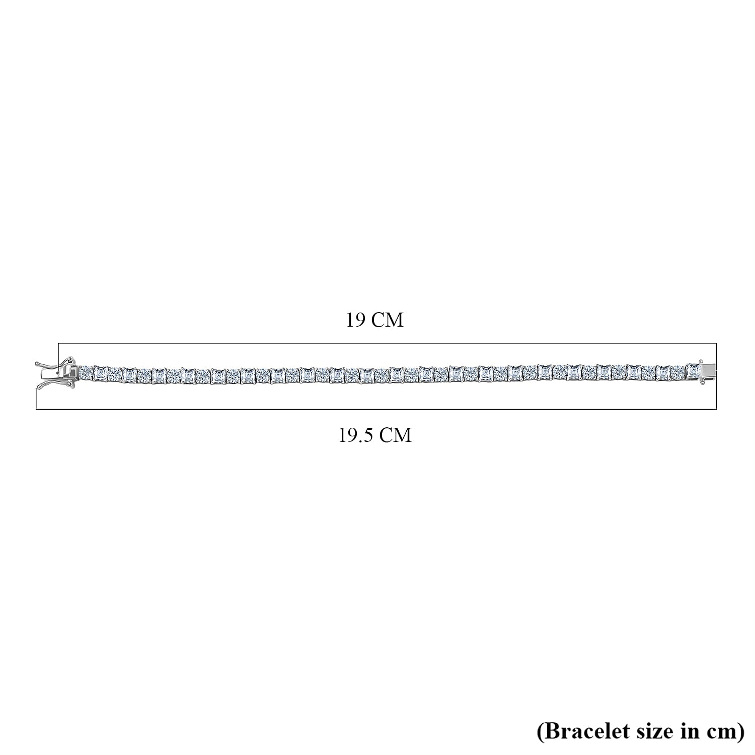 D'Joy Moissanite Linking Bracelet (Size 7.5) with GB Lock Box in Rhodium Overlay Sterling Silver 11.74 Ct, Silver Wt. 9.99 Gms.