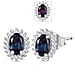 Luxuriant Lab Grown Alexandrite & White Zircon Earring with Push Back in Platinum Overlay Sterling Silver 1.44 Ct.