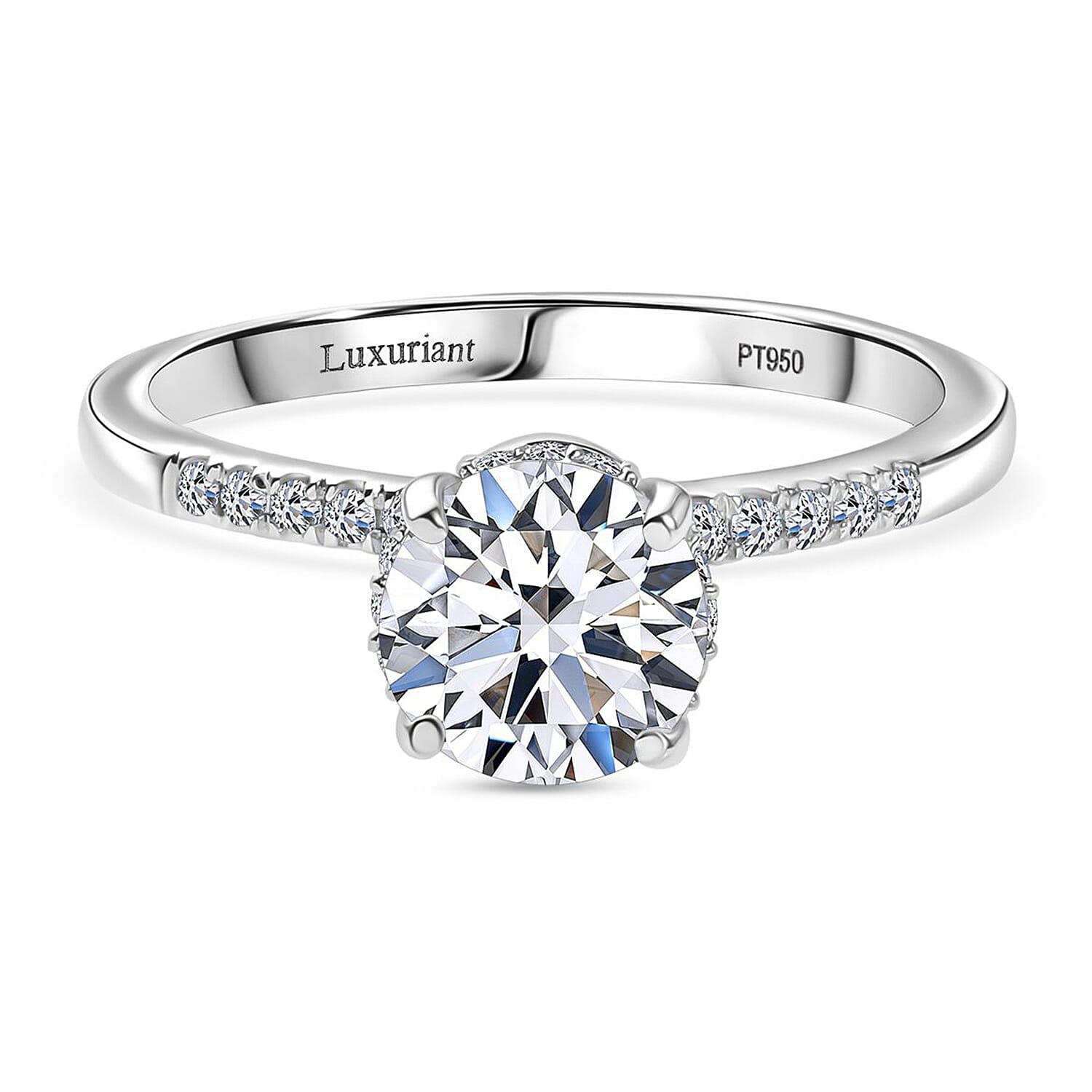 Luxuriant 950 Platinum IGI Certified Lab Grown Diamond (VS-EF) Ring 1.51 Ct, Platinum Wt. 4.16 Gms.