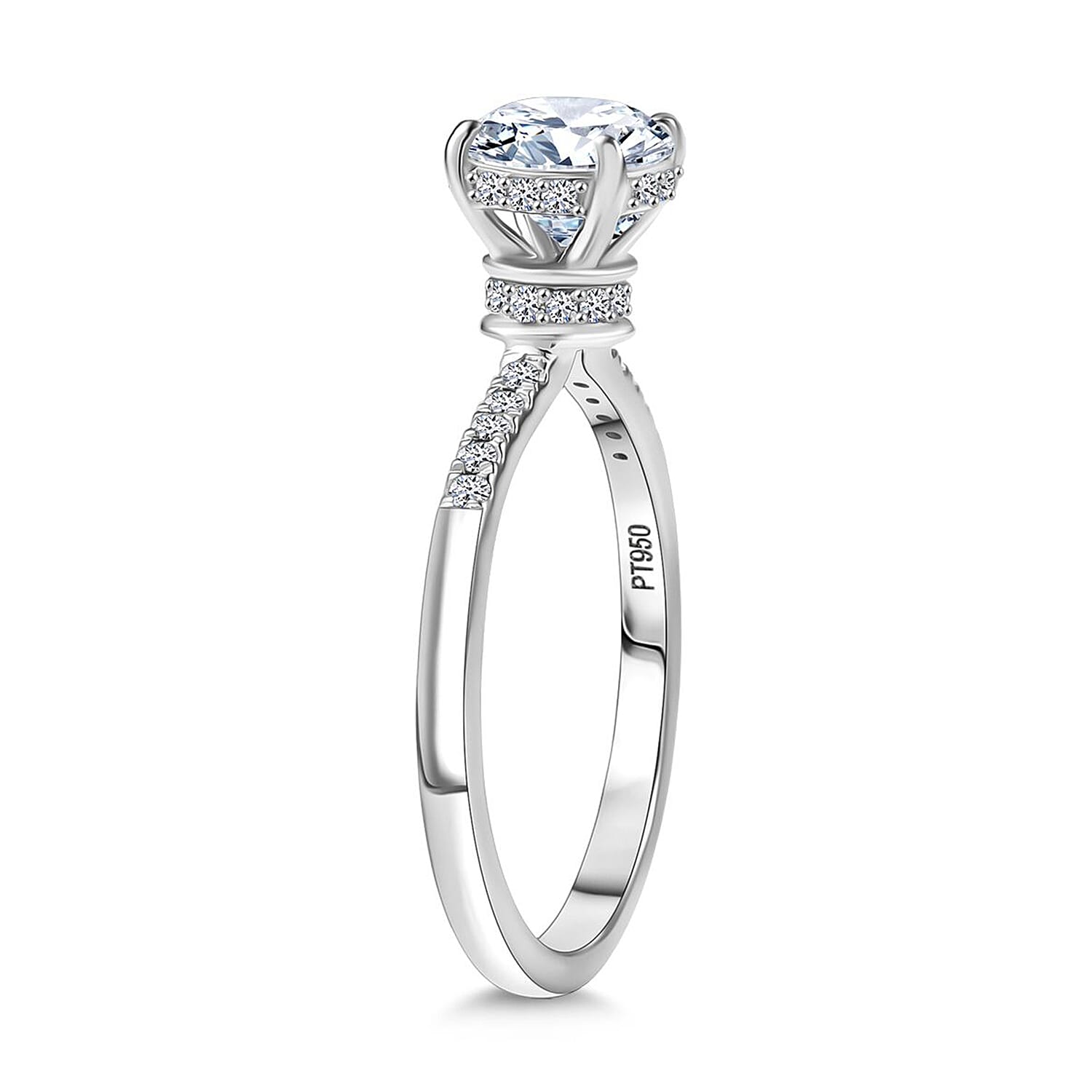 Luxuriant 950 Platinum IGI Certified Lab Grown Diamond (VS-EF) Ring 1.51 Ct, Platinum Wt. 4.16 Gms.