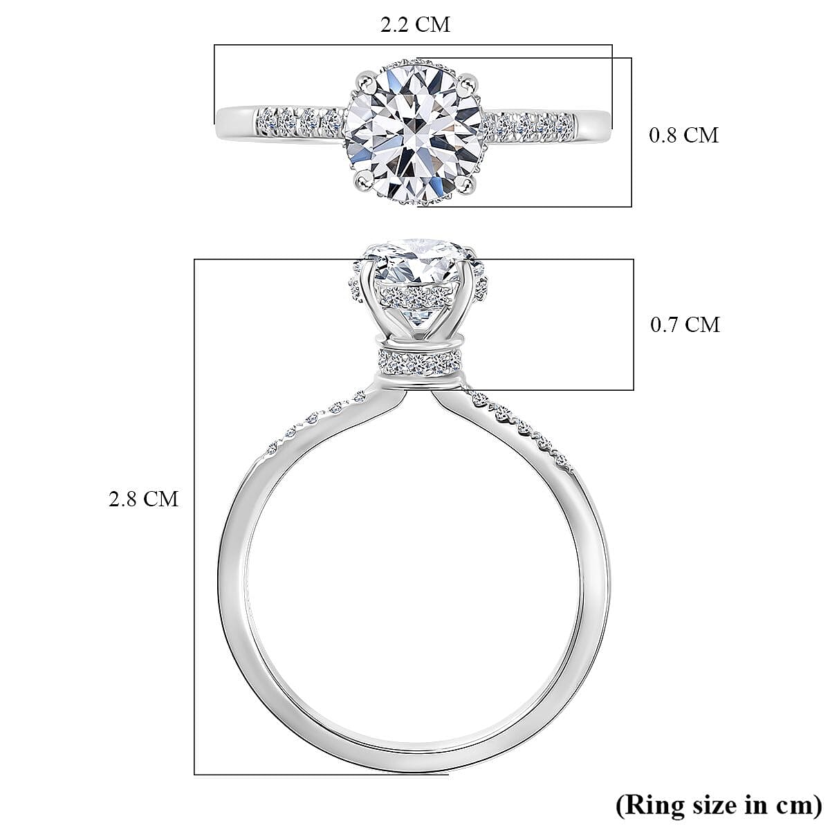 Luxuriant 950 Platinum IGI Certified Lab Grown Diamond (VS-EF) Ring 1.51 Ct, Platinum Wt. 4.16 Gms.