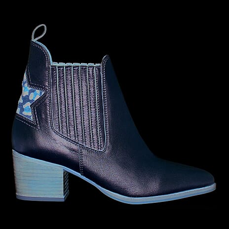 NV Cowboy-Style Leather Ankle Boots (Size 4) - Gold