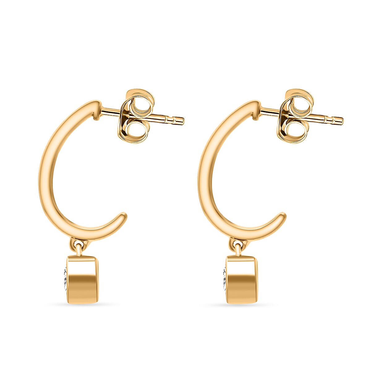 Luxuriant Lab Grown Diamond (SI-GH) Earring with Push Back in 18K Vermeil Yellow Gold Plated Sterling Silver 0.50 Ct.