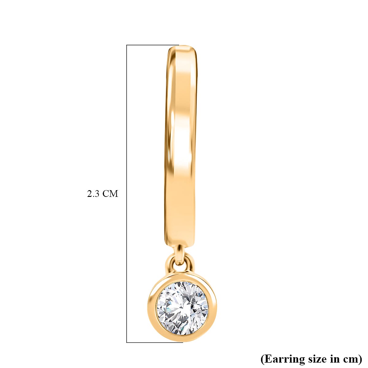 Luxuriant Lab Grown Diamond (SI-GH) Earring with Push Back in 18K Vermeil Yellow Gold Plated Sterling Silver 0.50 Ct.