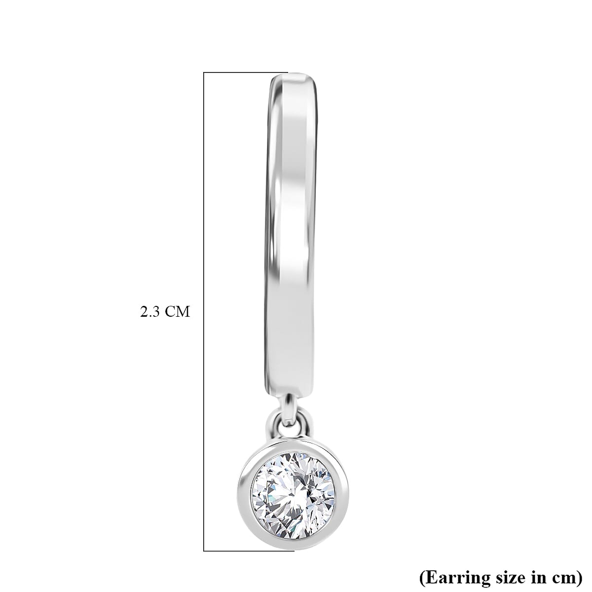 Luxuriant Lab Grown Diamond (SI-GH) Push Back Earring in Rhodium Overlay Sterling Silver 0.50 Ct.