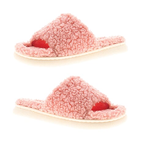 DR KELLER Ladies Faux Fur Slipper (Size - 3-4) - Pink