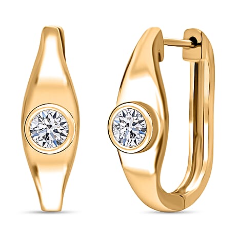 Luxuriant Lab Grown Diamond (SI-GH) Hoop Earring in 18K Vermeil Yellow Gold Plated Sterling Silver 0.50 Ct.