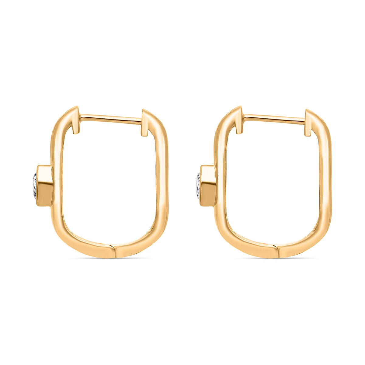 Luxuriant Lab Grown Diamond (SI-GH) Hoop Earring in 18K Vermeil Yellow Gold Plated Sterling Silver 0.50 Ct.