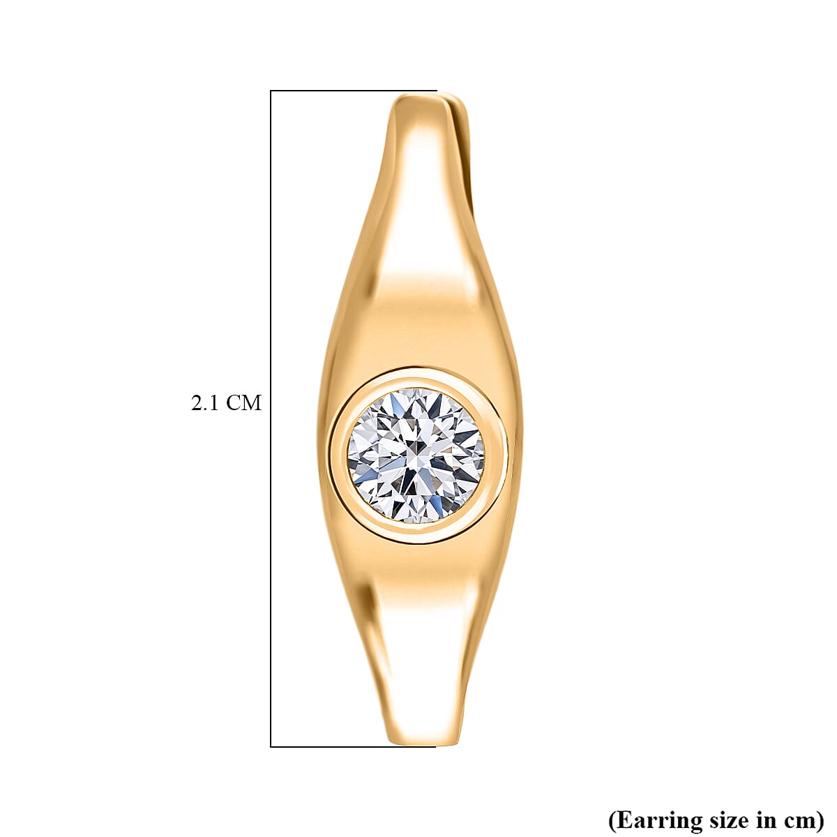 Luxuriant Lab Grown Diamond (SI-GH) Hoop Earring in 18K Vermeil Yellow Gold Plated Sterling Silver 0.50 Ct.