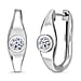 LUXURIANT 0.50 Ct. Lab Grown Diamond Solitaire Hoop Earring in Rhodium Overlay Sterling Silver (SI-GH)