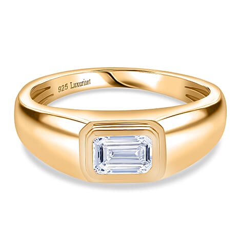 Luxuriant Lab Grown Diamond (VS-EF) Ring in 18K Vermeil Yellow Gold Plated Sterling Silver 1.00 Ct.