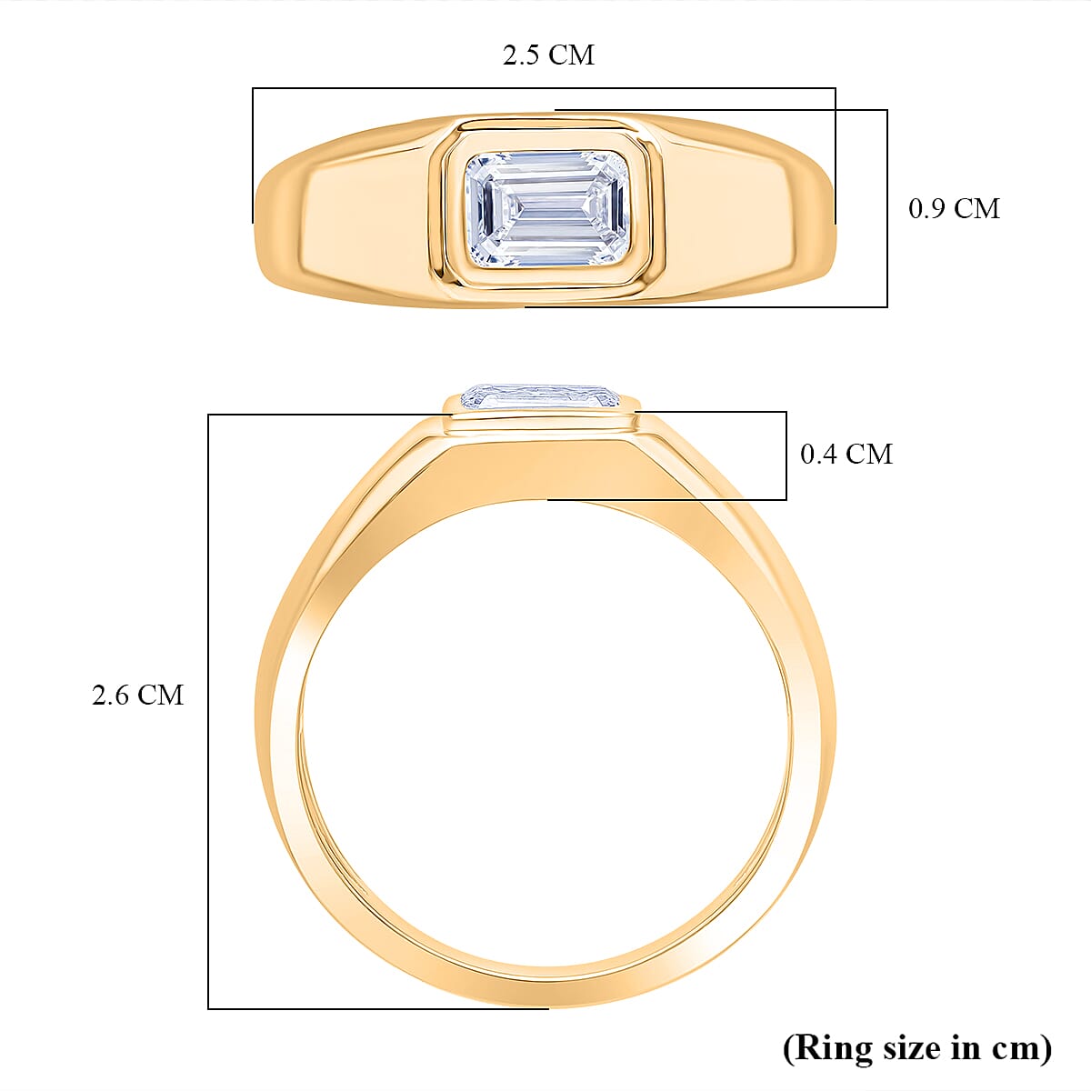 Luxuriant Lab Grown Diamond (VS-EF) Ring in 18K Vermeil Yellow Gold Plated Sterling Silver 1.00 Ct.