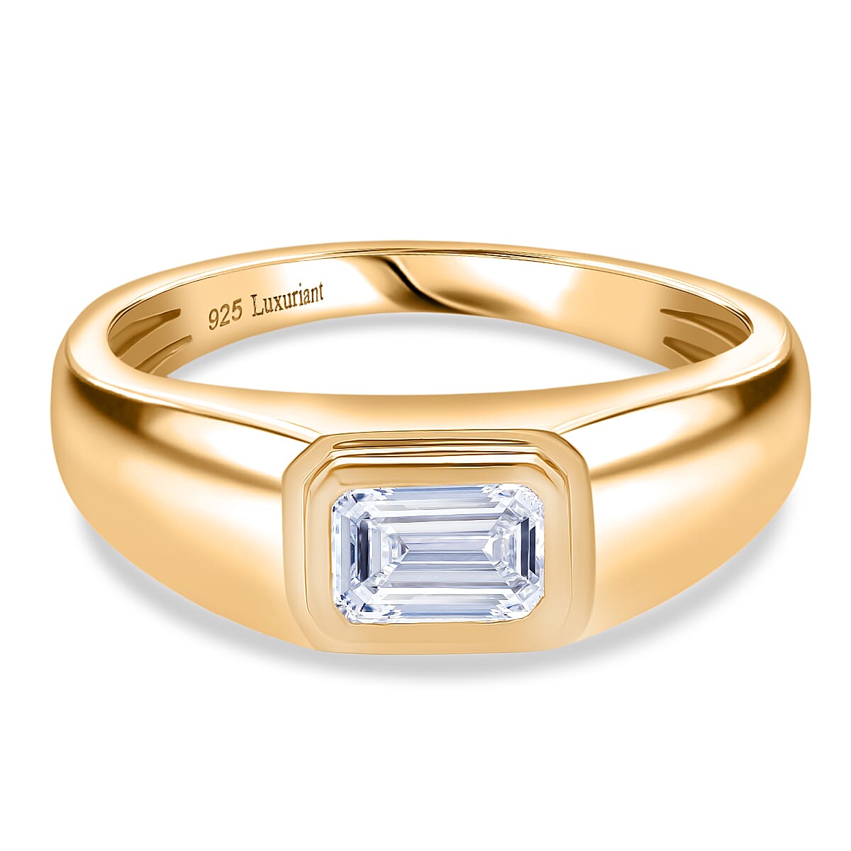 LUXURIANT 1 Ct. Lab Grown Diamond Solitaire Ring in 18K Vermeil Yellow Gold Plated Sterling Silver