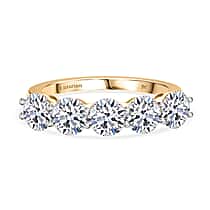 Luxuriant 9K Yellow Gold Round Cut SGL Certified Lab Grown Diamond (VS/EF) Ring 2.00 Ct.
