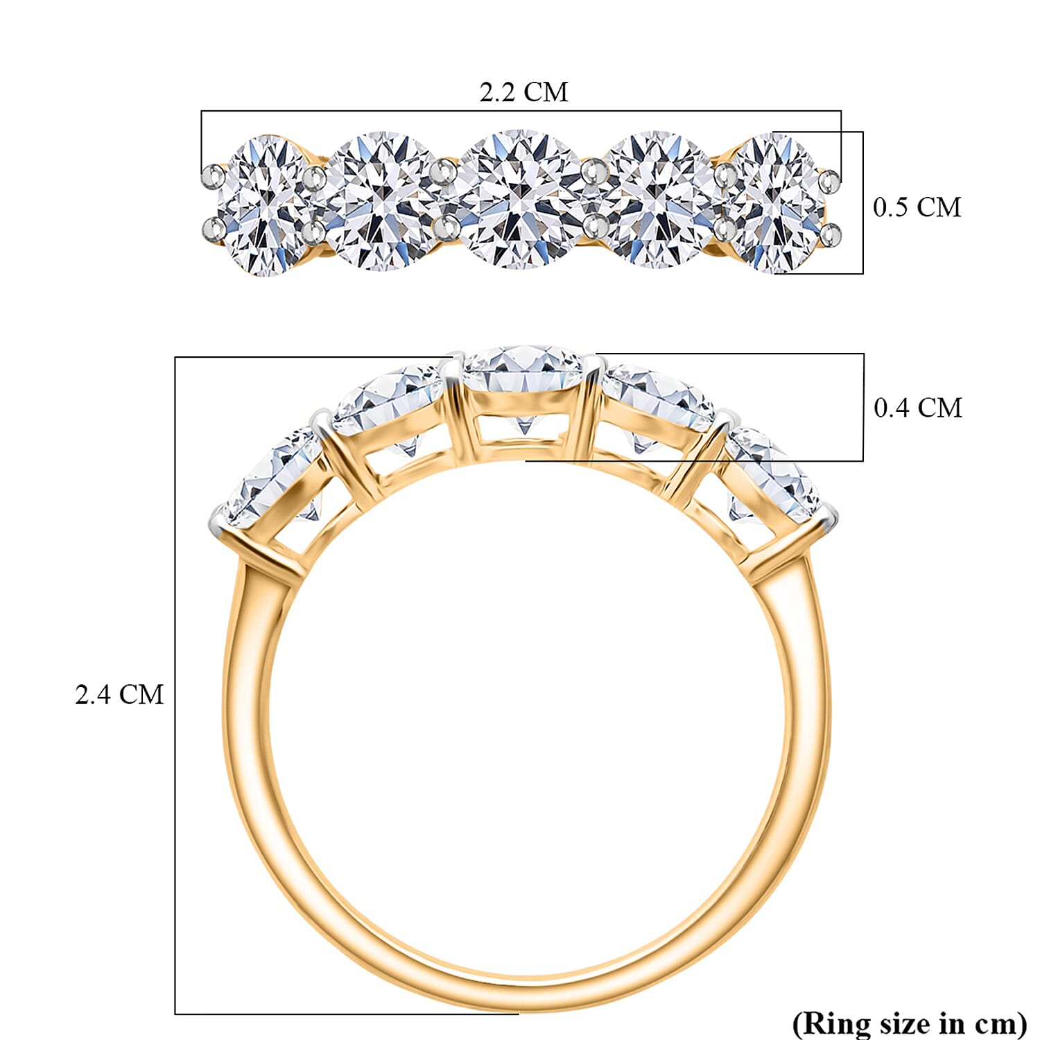 Black Friday Deal- Luxuriant 9K Yellow Gold Round Cut SGL Certified Lab Grown Diamond (VS-EF) Ring 2.00 Ct.