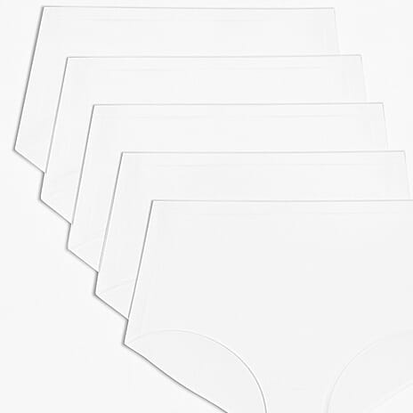 Pack Of 6 Seamless Ice Feel Knickers For Women (Size M) - White