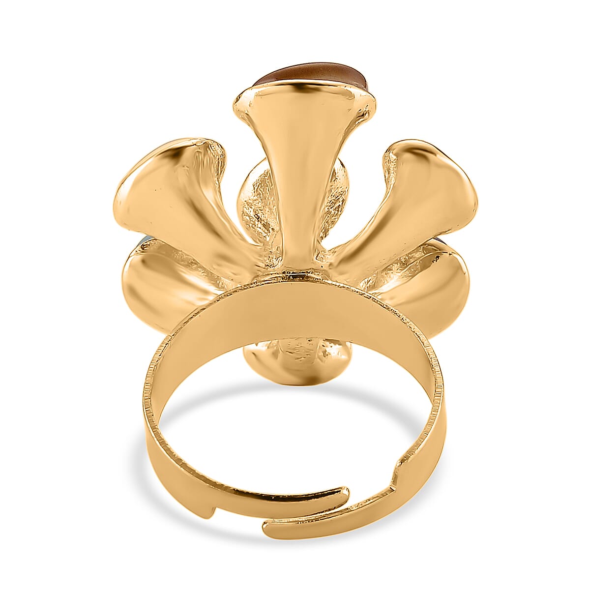 Created Multi Cat's Eye Adjustable Cluster Ring