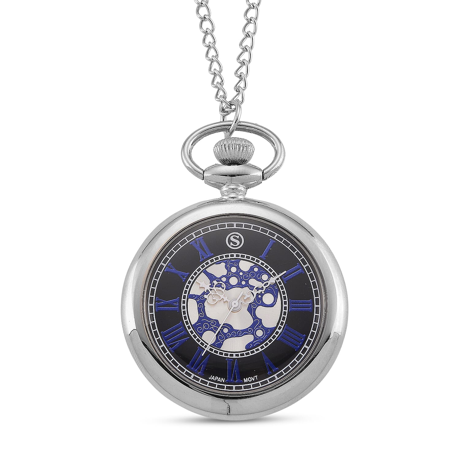 STRADA Murano Style Glass Pocket Watch 3ATM WR with  Chain