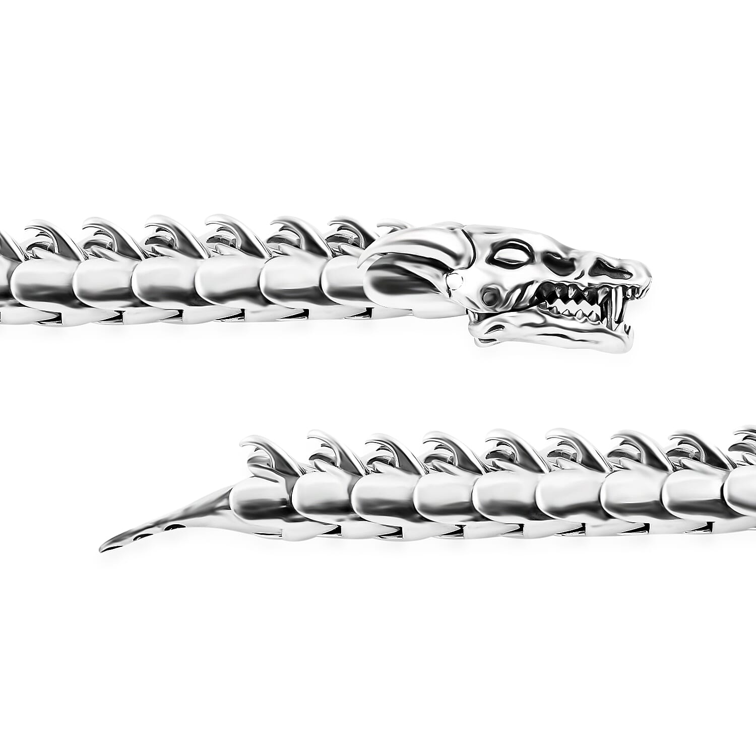 Bali Legacy  Sterling Silver Bracelet (Size - 7) with Dragon Head Clasp, Silver Wt. 61.17 Gms.