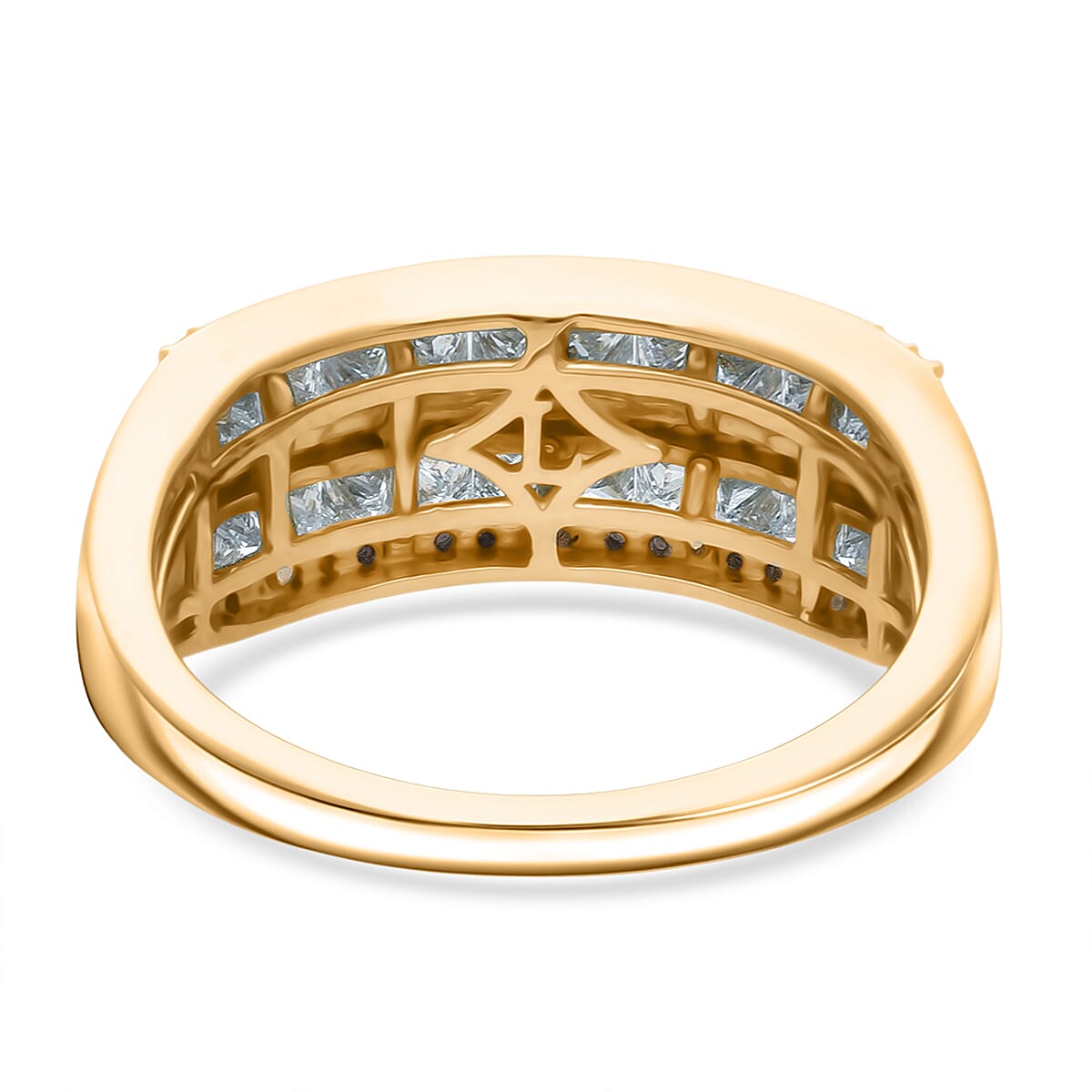Luxuriant Lab Grown Diamond (VS-EF) Ring in 18K Vermeil Yellow Gold Plated Sterling Silver 1.50 Ct.