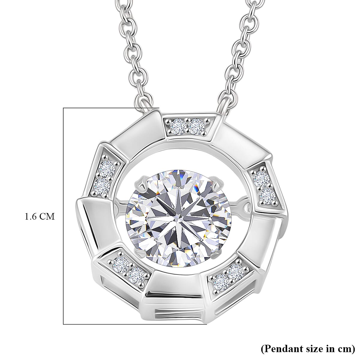 D'Joy Moissanite Necklace (Size 18) with Lobster Clasp in Rhodium Overlay Sterling Silver 1.88 Ct.