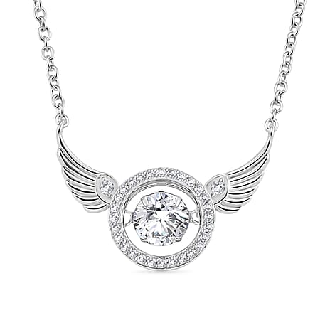 D'Joy Moissanite Necklace (Size 18) in Rhodium Overlay Sterling Silver 1.11 Ct.