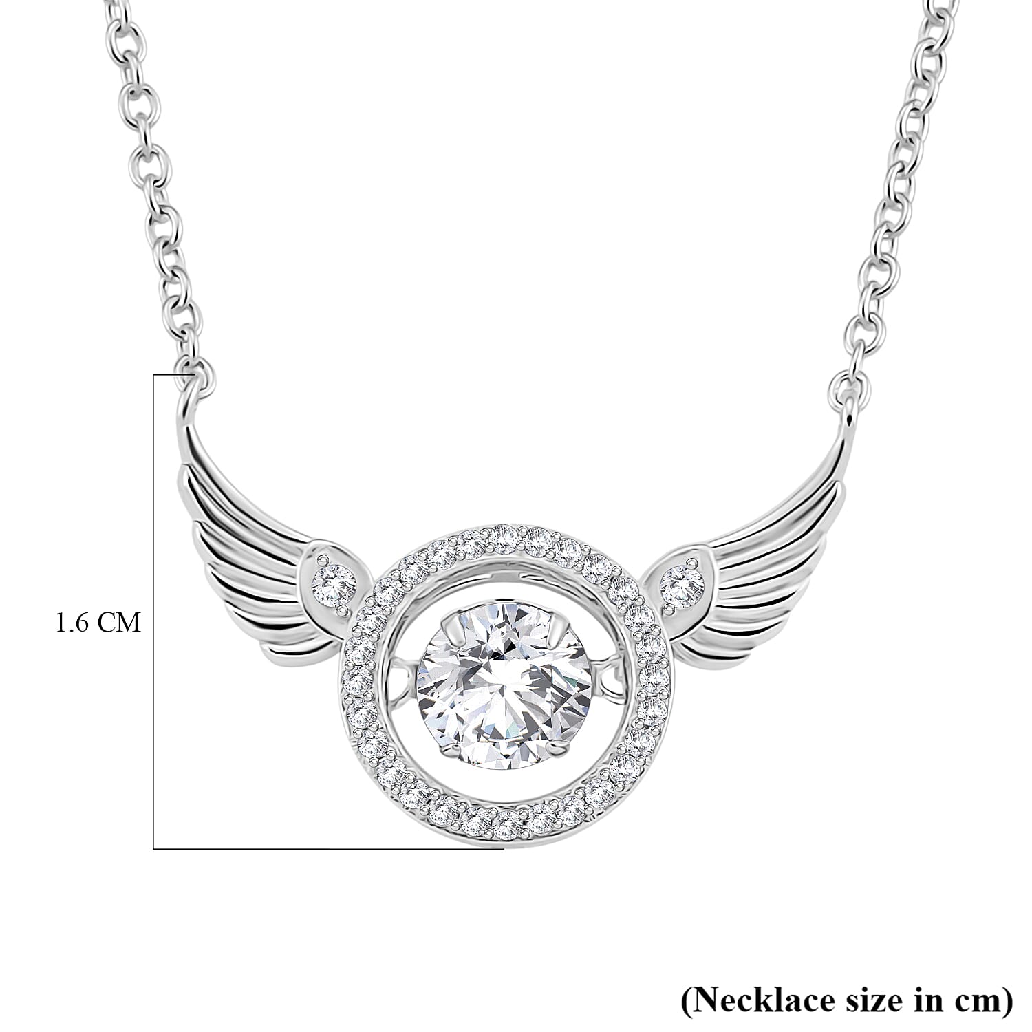 D'Joy Moissanite Necklace (Size 18) in Rhodium Overlay Sterling Silver 1.11 Ct.
