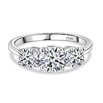 LUXURIANT 2.18 Ct. Lab Grown Diamond 3 Stone Ring in 950 Platinum SGL Certified (VS-EF)