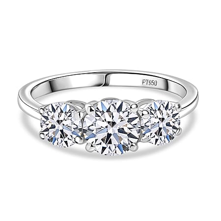LUXURIANT 2 Ct. Lab Grown Diamond 3 Stone Ring in 950 Platinum SGL Certified (VS-EF) LUXURIANT 2 Ct. Lab Grown Diamond 3 Stone Ring in 950 Platinum SGL Certified (VS-EF)