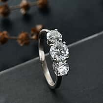 LUXURIANT 2.18 Ct. Lab Grown Diamond 3 Stone Ring in 950 Platinum SGL Certified (VS-EF)