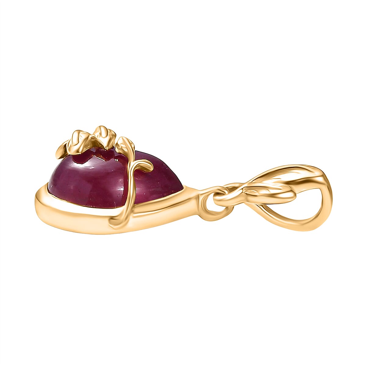 D'Joy Cabo Delgado Ruby Solitaire Pendant with Yellow Gold Plated Sterling Silver 3.66 Ct.