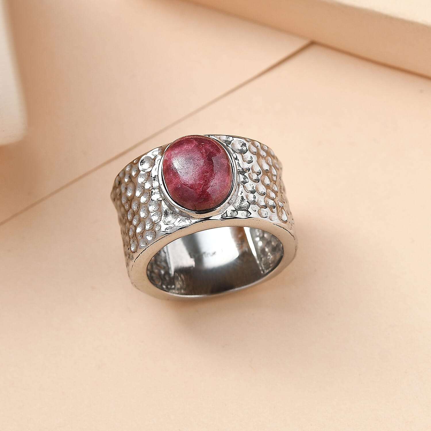 EverTrue Thulite Solitaire Ring 4.15 Ct.