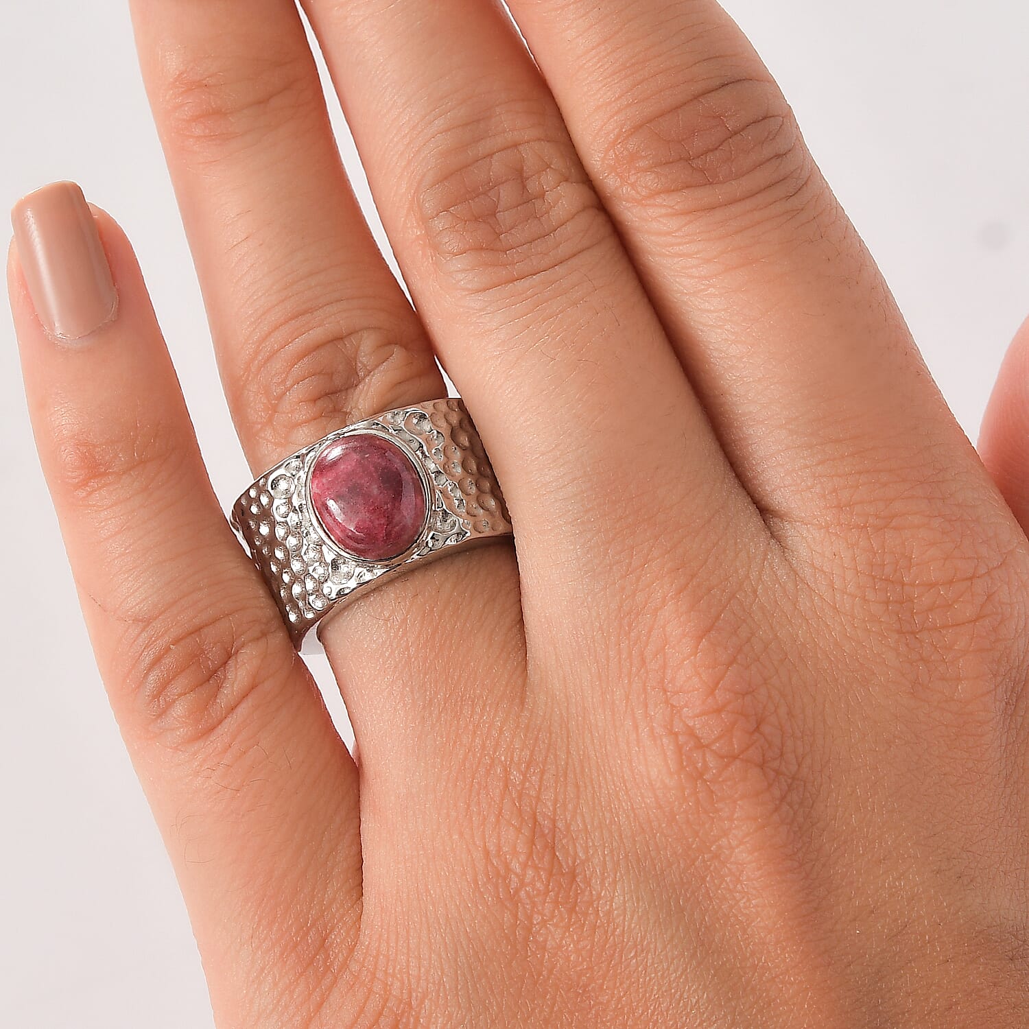 EverTrue Thulite Solitaire Ring 4.15 Ct.